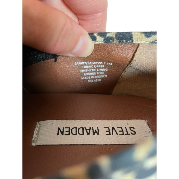 Steve Madden Womens 7.5 Safary Sneakers Leopard Print Slip On Flat Shoes - Picture 4 of 10